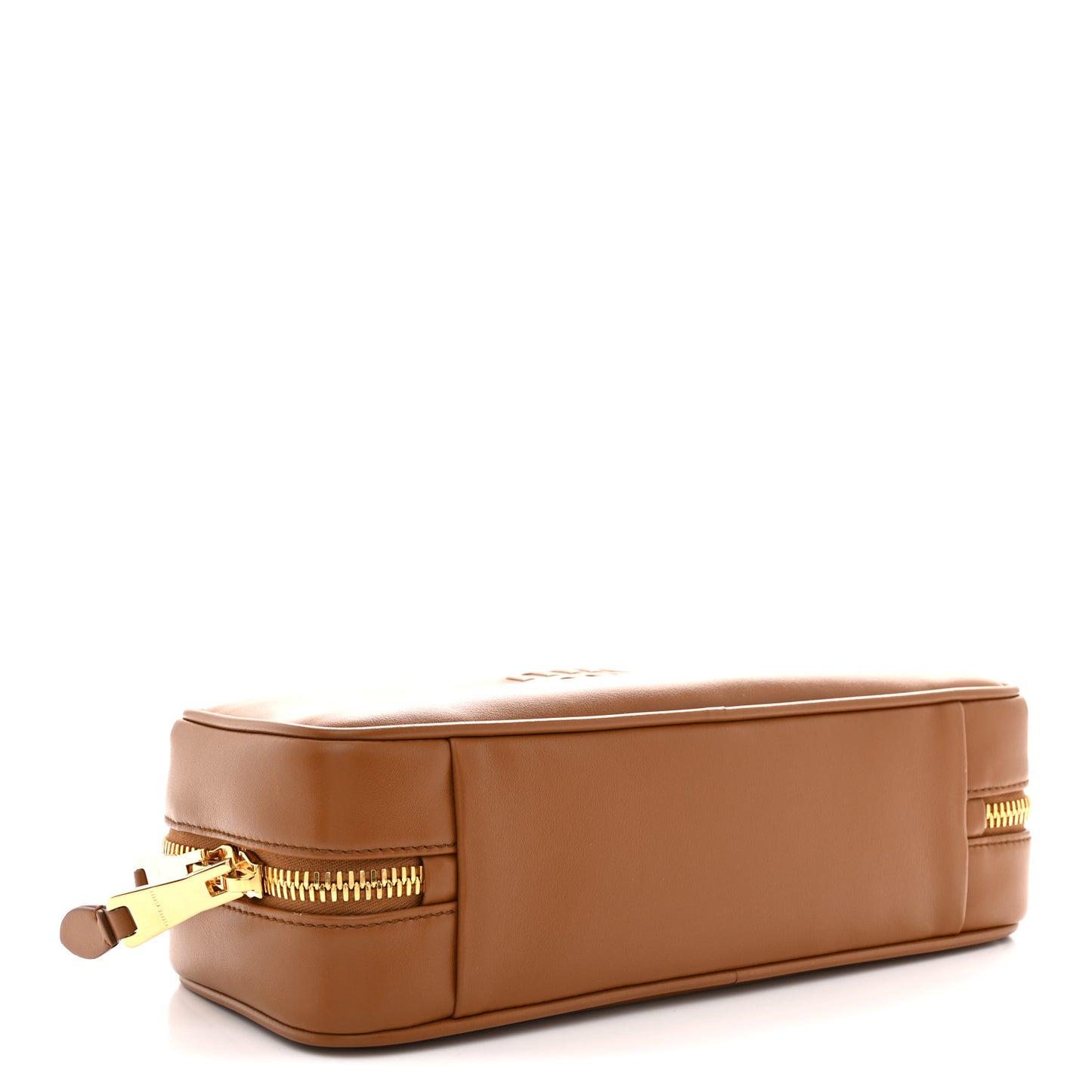 Calfskin Softy Small Beau Contrast Top Handle Bag Cognac