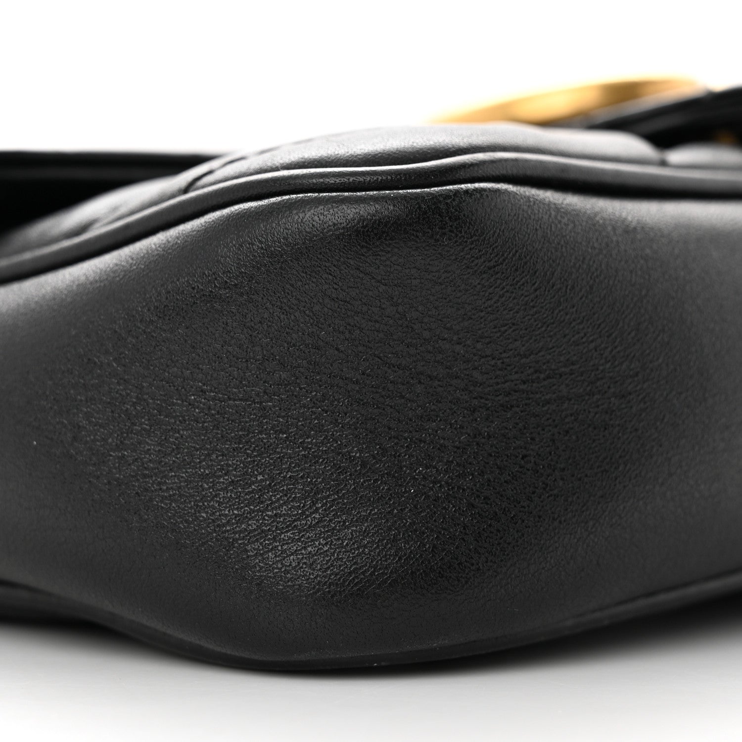 Gucci Calfskin Matelasse Super Mini GG Marmont Shoulder Bag Black 9 of 13
