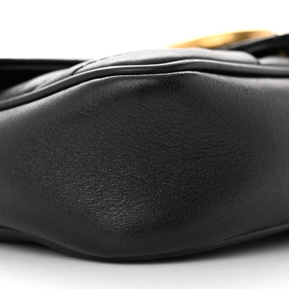 Gucci Calfskin Matelasse Super Mini GG Marmont Shoulder Bag Black 9 of 13