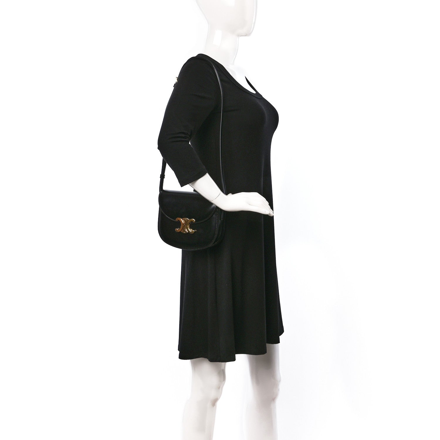 Celine Shiny Calfskin Teen Besace Black 2 of 11