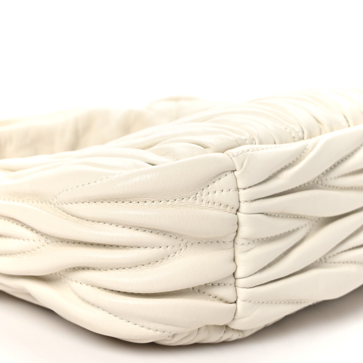 Miu Miu Nappa Matelasse Small Wander Hobo White 8 of 9