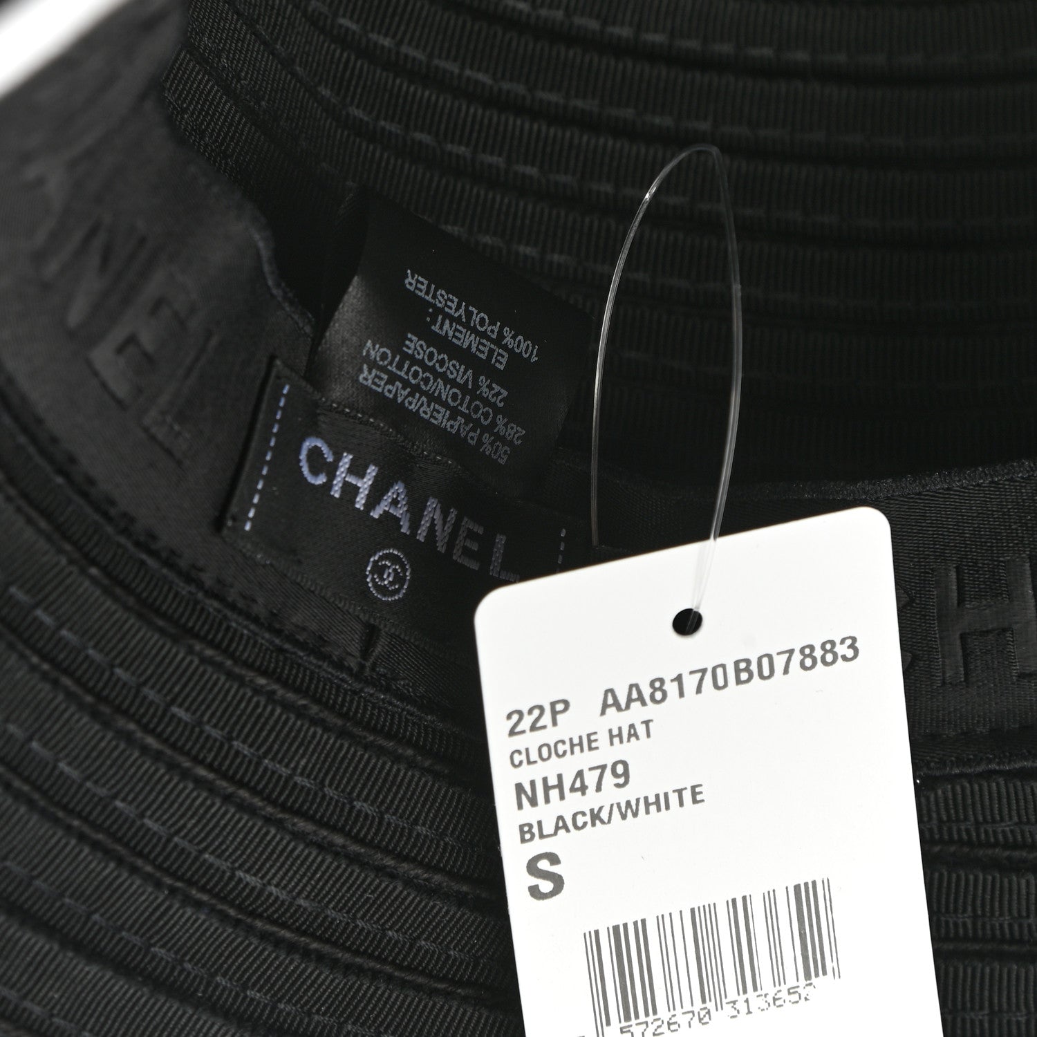 Chanel Cotton Viscose CC Bucket Hat S Black 8 of 10
