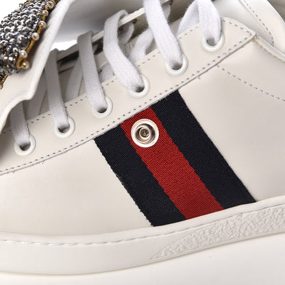 Gucci Calfskin Ayers Web Womens Ace Bow Lace Sneakers 38.5 White 12 of 14