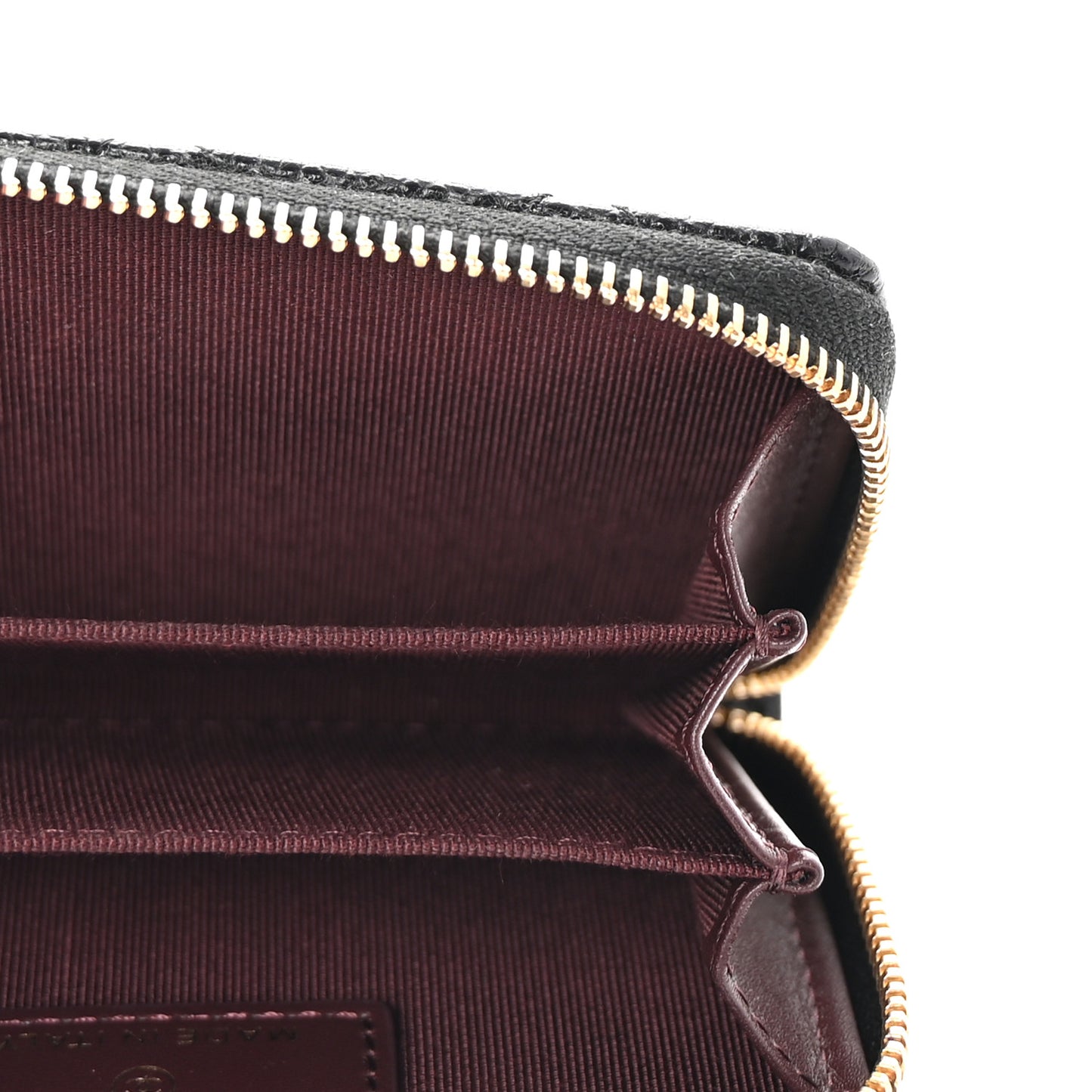 Caviar Quilted Zip Coin Purse Black