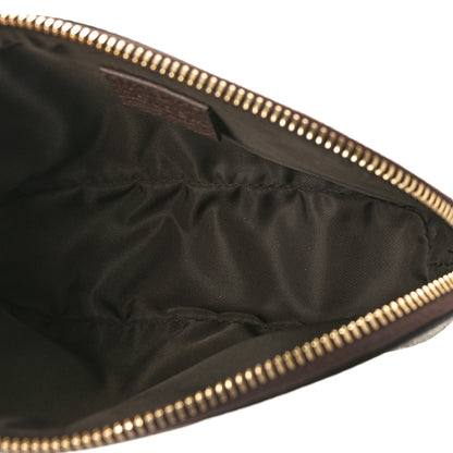 Gucci GG Supreme Monogram Textured Calfskin Web Medium Ophidia Cosmetic Case Beige Ebony New Acero 5 of 9