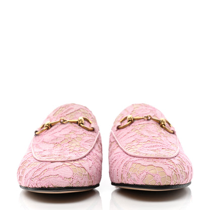 Gucci Lace Malaga Kid Womens Princetown Slippers 36 Sugar Pink Skin Rose 2 of 9