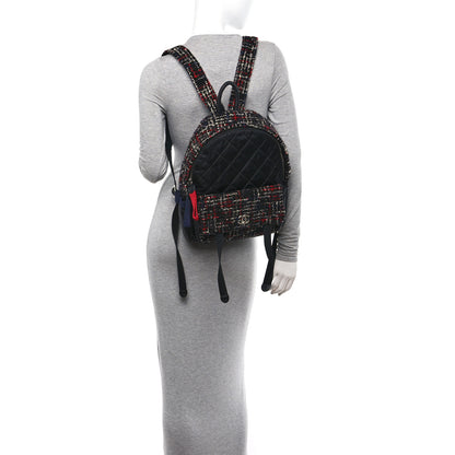 Chanel Tweed Nylon Quilted Astronaut Essentials Backpack Black Multicolor 2 of 10