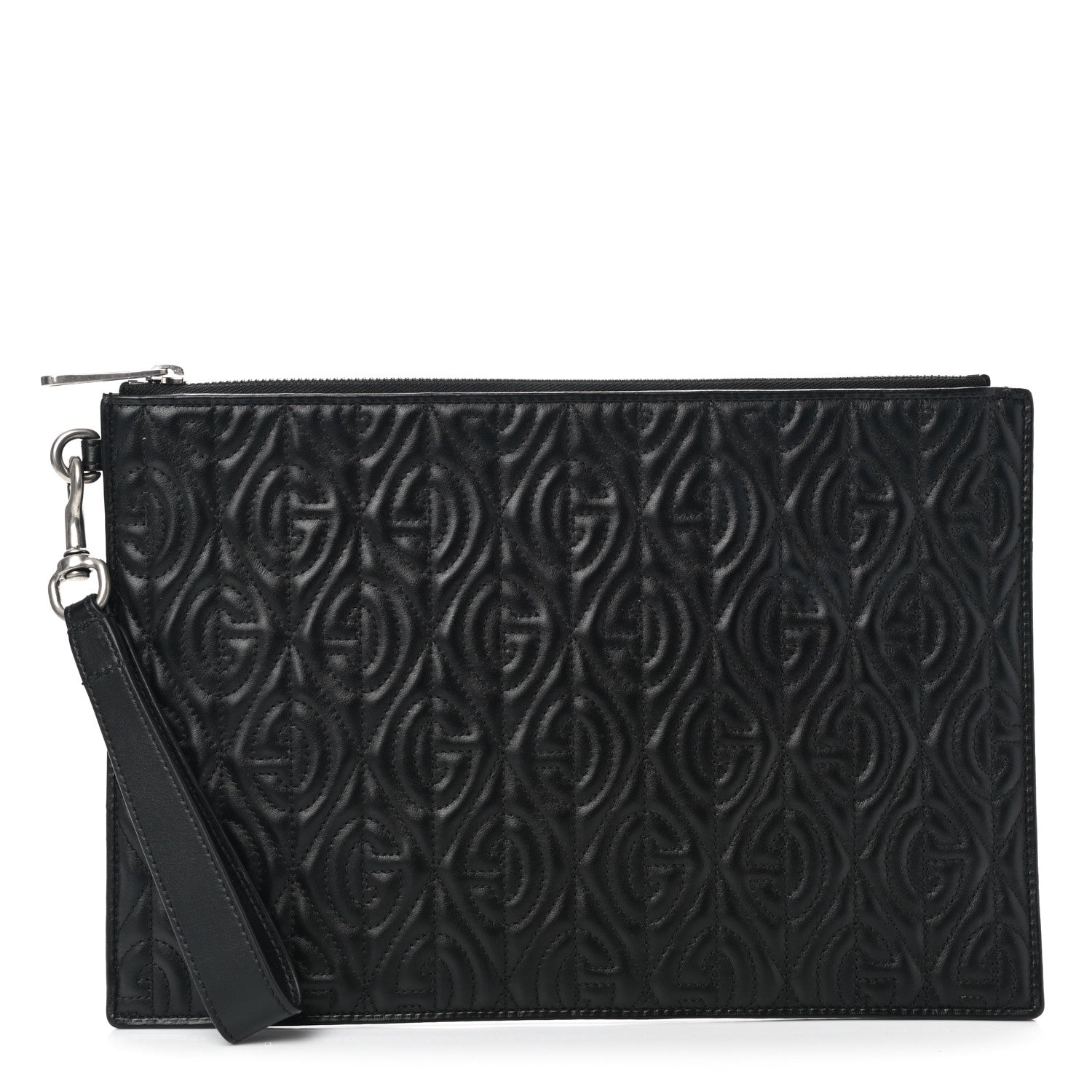 Gucci Calfskin G Rhombus Quilted Documents Holder Black 1 of 7