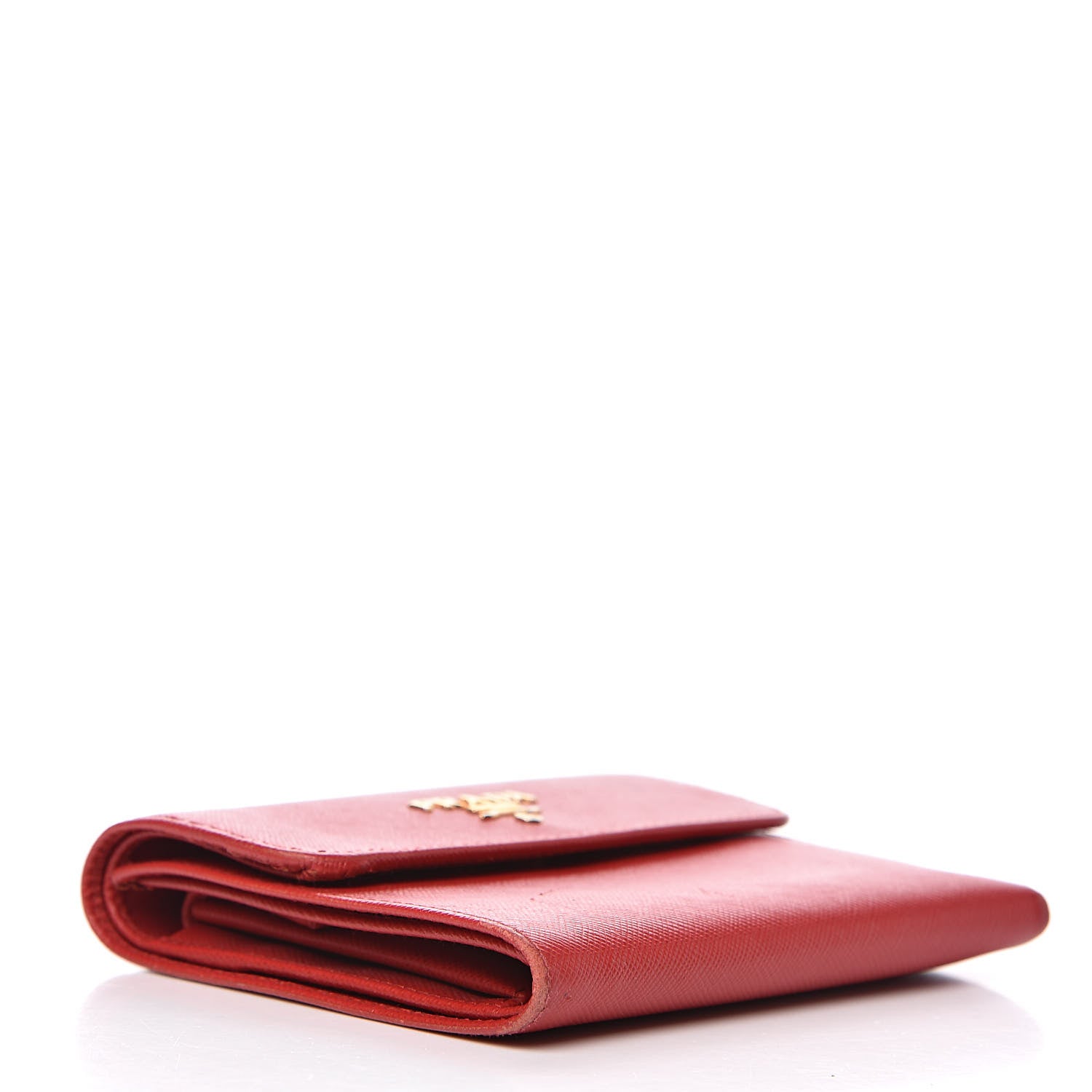 Prada Saffiano Metal Flap Wallet Fuoco 4 of 14