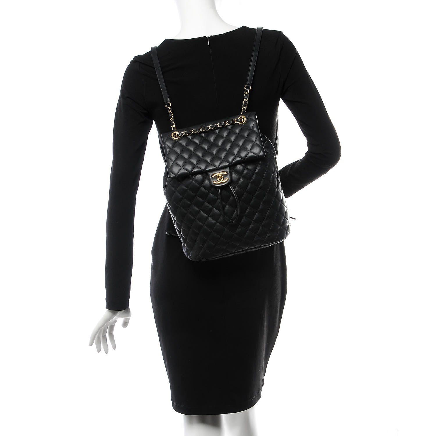 Chanel Calfskin Quilted Large Urban Spirit Backpack Black 2 of 7