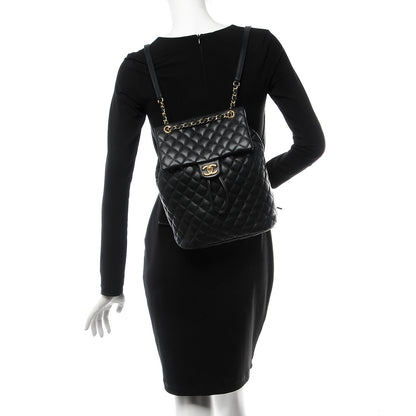 Chanel Calfskin Quilted Large Urban Spirit Backpack Black 2 of 7