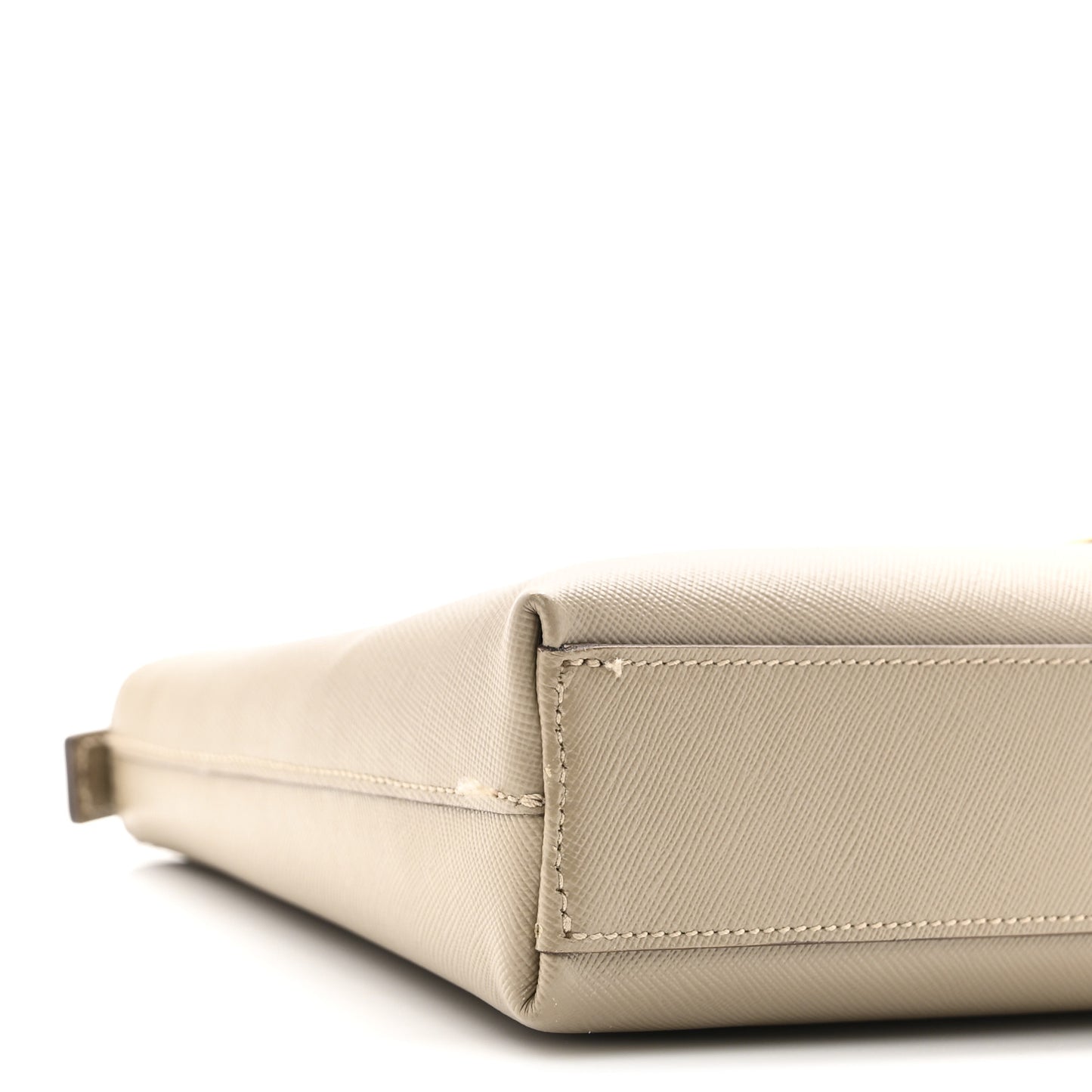 Hammered Calfskin Trifolio Shoulder Bag Beige