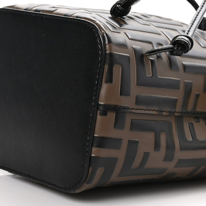 Fendi Vitello Liberty F is Fendi Bi-Color FF 1974 Embossed Mini Mon Tresor Bucket Bag Maya Black 9 of 9