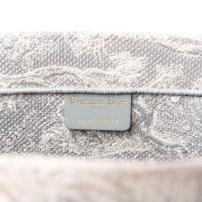 Christian Dior Canvas Embroidered Medium Dioriviera Toile De Jouy Reverse Book Tote Gray 6 of 13