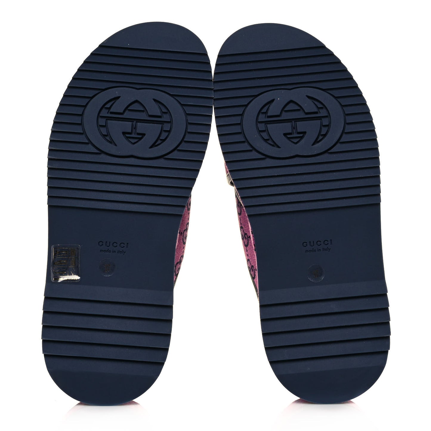 Monogram Multicolor Criss Cross Platform Slide Sandals 37 Pink Blue