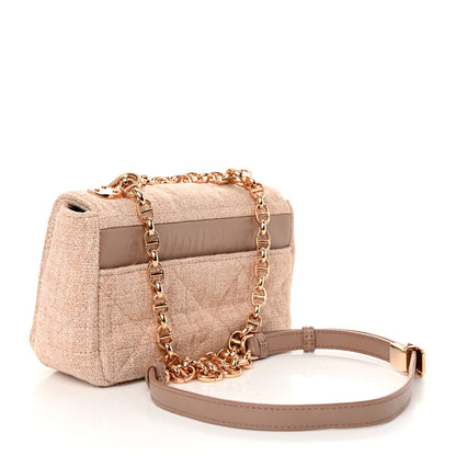 Christian Dior Linen Macrocannage Small Caro Bag Rose 3 of 10