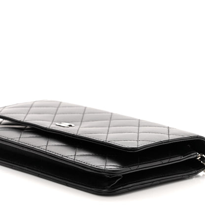 Chanel Lambskin Quilted Wallet On Chain WOC Black 11 of 12