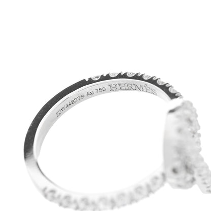 Hermes 18K White Gold Diamond Finesse Ring 51 5.75 5 of 7