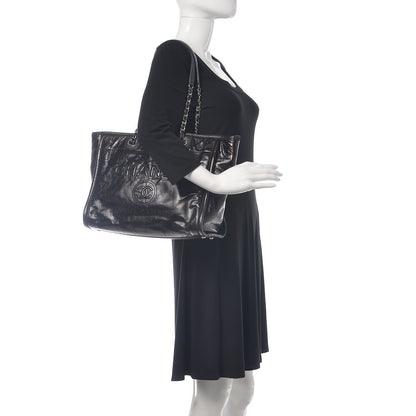 Chanel Glazed Calfskin Small Deauville Tote Black 2 of 11