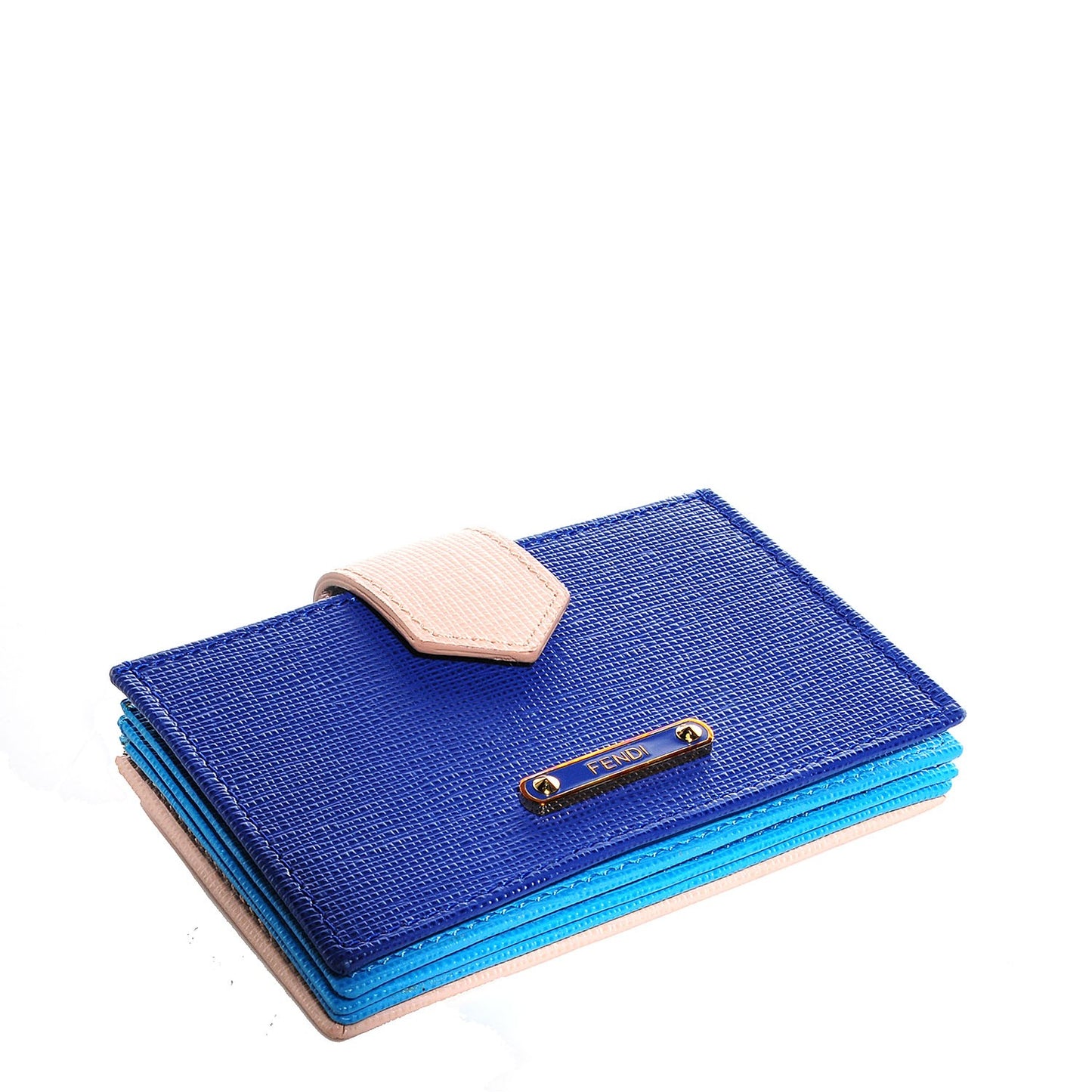 Vitello Elite Gusseted Card Holder Blue Neon Multicolor