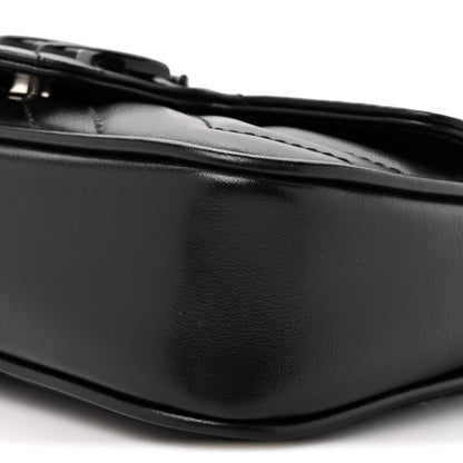 Gucci Calfskin Matelasse Monochrome GG Marmont Chain Belt Bag Black 8 of 9