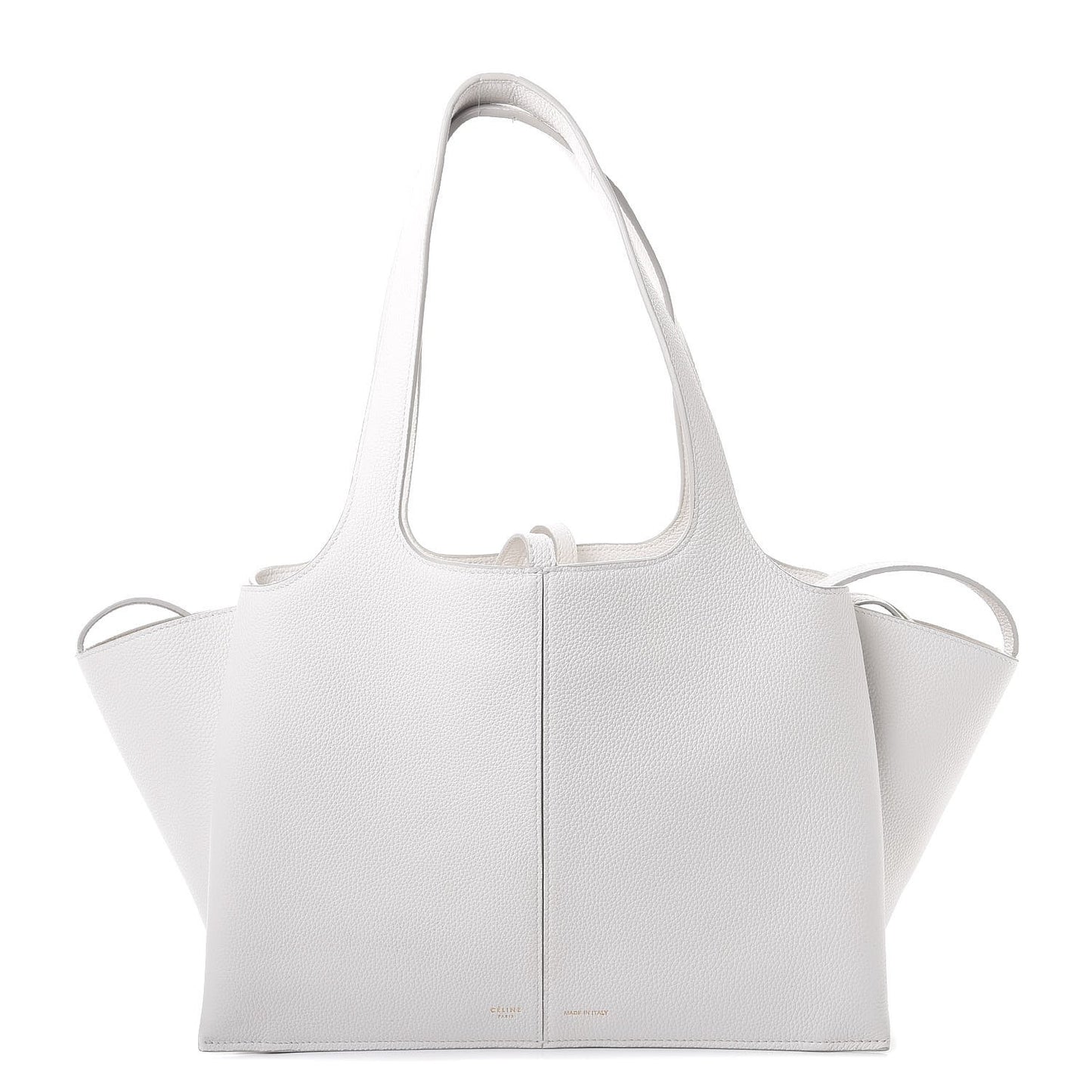 Baby Grained Calfskin Small Tri-Fold Bag White