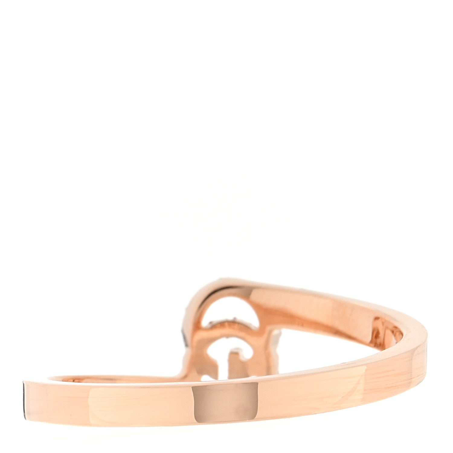 Gucci 18K Rose Gold Diamond GG Running Ring 53 6.5 3 of 4