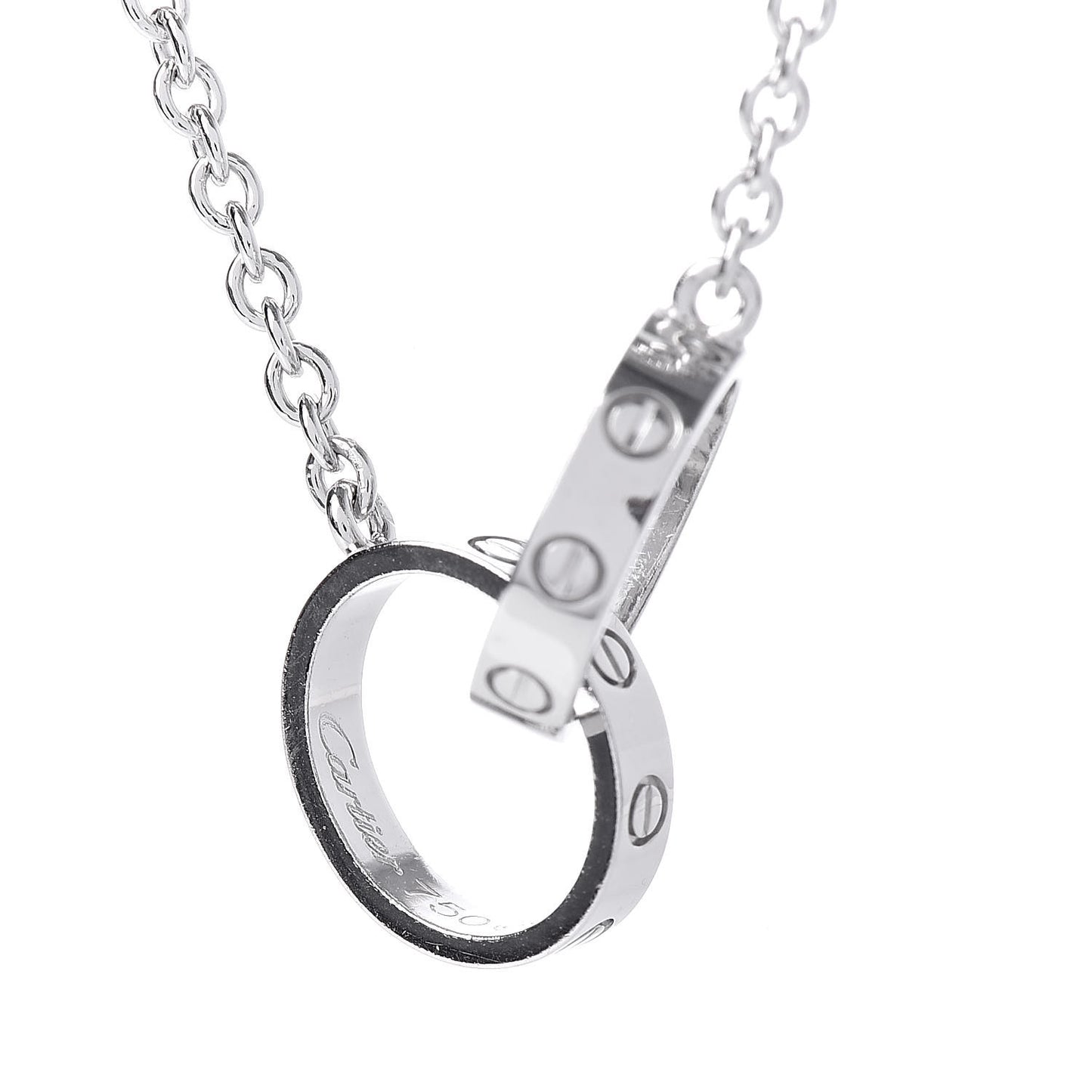 18K White Gold Interlocking LOVE Necklace
