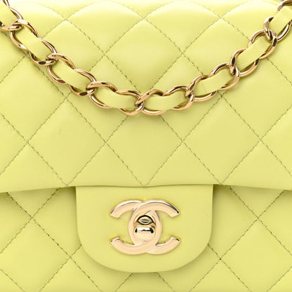 Chanel Lambskin Quilted Mini Rectangular Flap Light Green 8 of 11