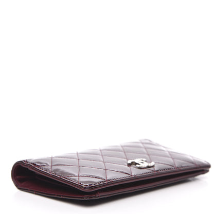 Chanel Patent Quilted Brilliant Yen Wallet Burgundy 4 of 10