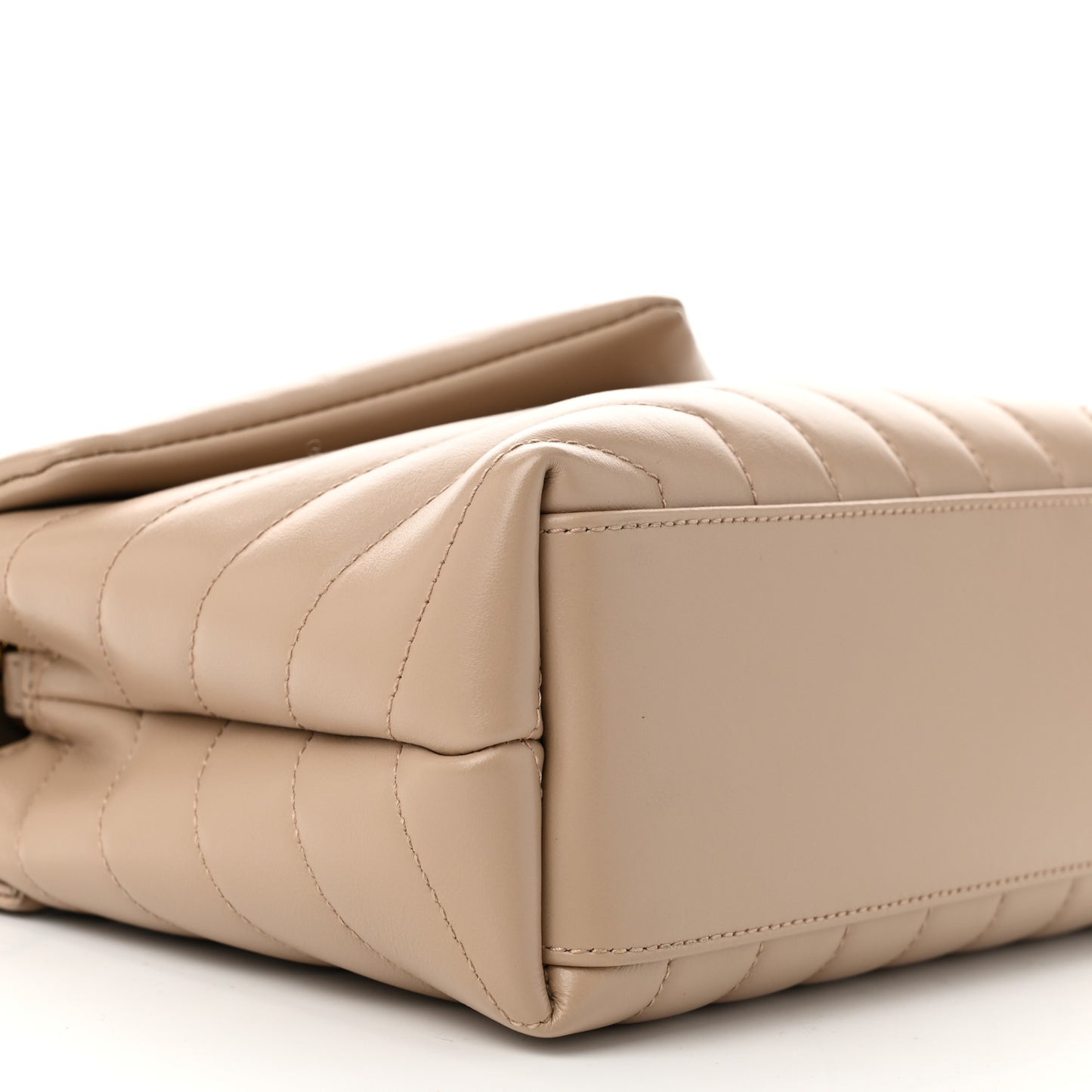Calfskin Y Quilted Monogram Small Loulou Chain Satchel Dark Beige