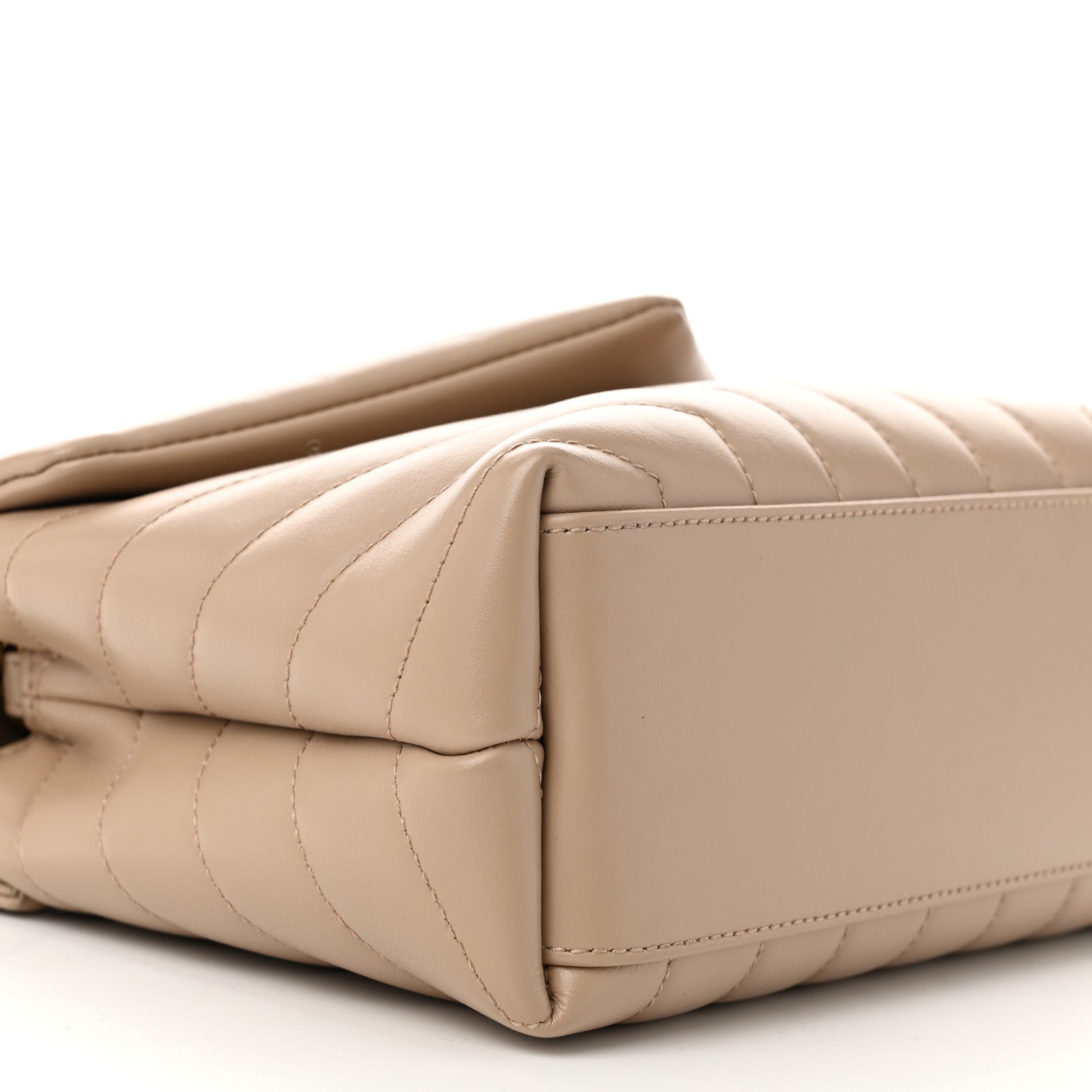 Saint Laurent Calfskin Y Quilted Monogram Small Loulou Chain Satchel Dark Beige 9 of 10