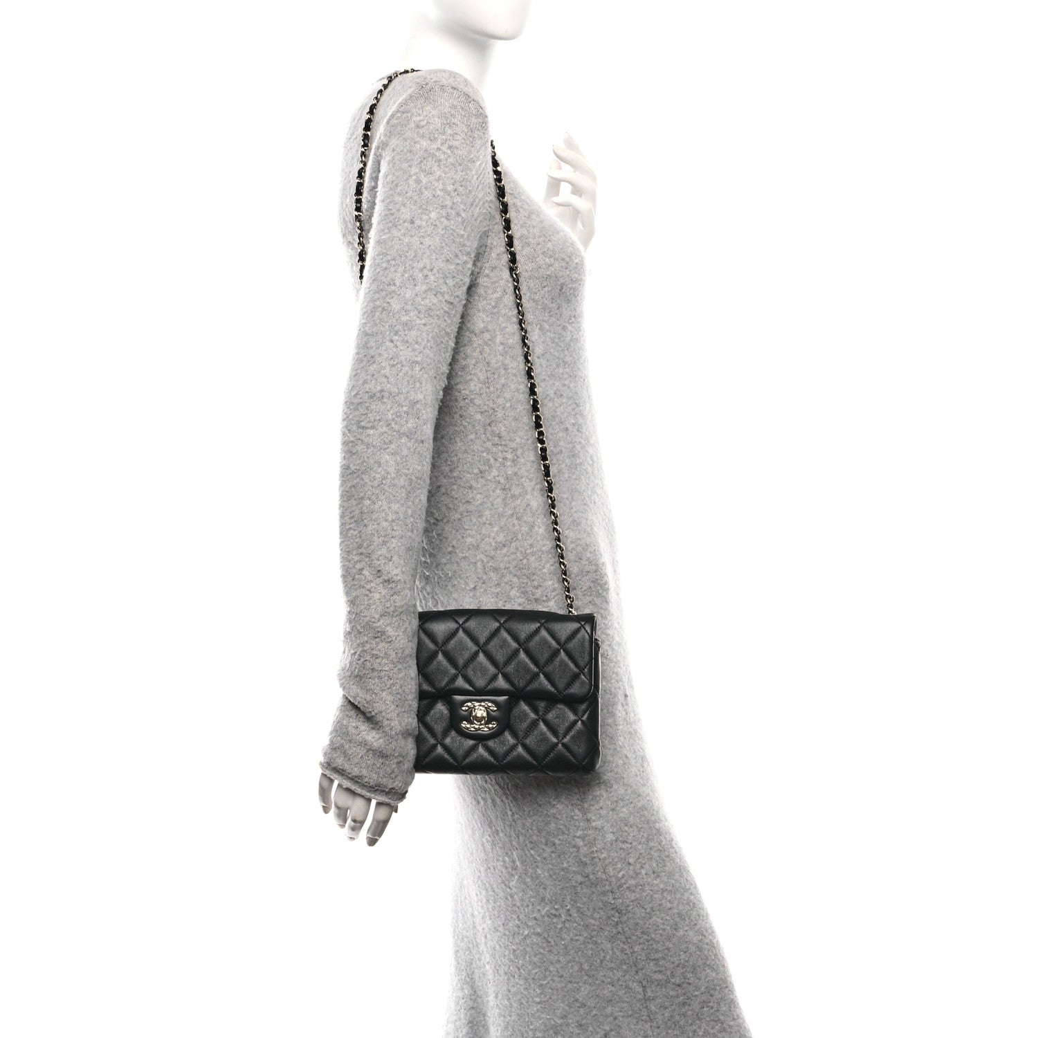 Chanel Lambskin Quilted CC Pocket Clutch With Chain Black 2 of 10
