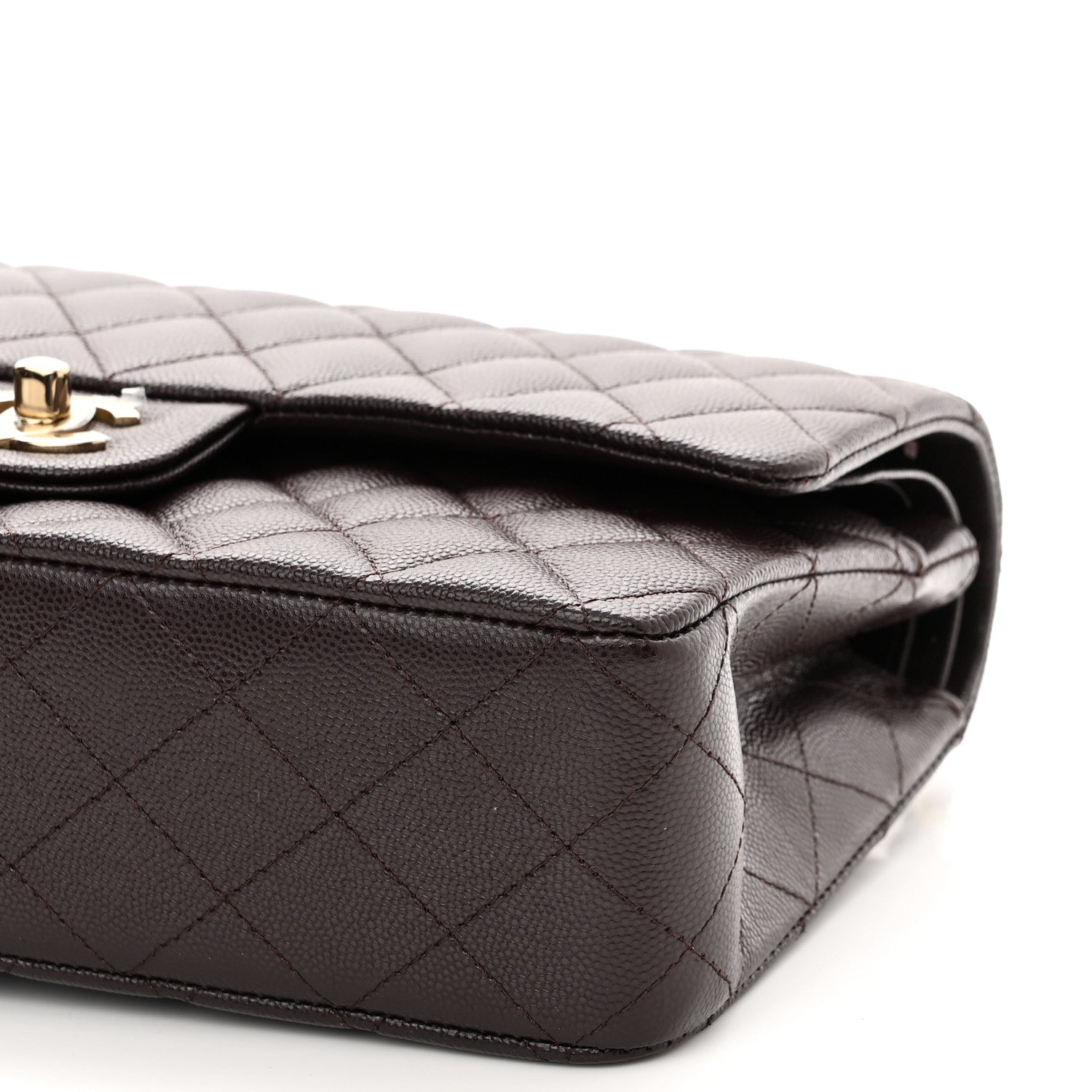Chanel Caviar Quilted Medium Double Flap Dark Brown 9 of 9