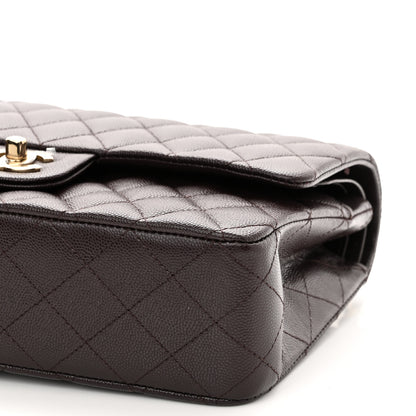 Chanel Caviar Quilted Medium Double Flap Dark Brown 9 of 9