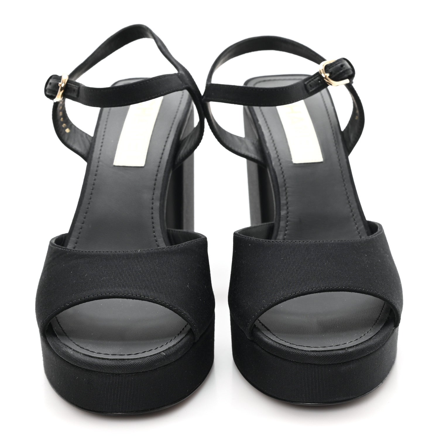 Chanel Grosgrain Platform Sandals 41 Black 3 of 9