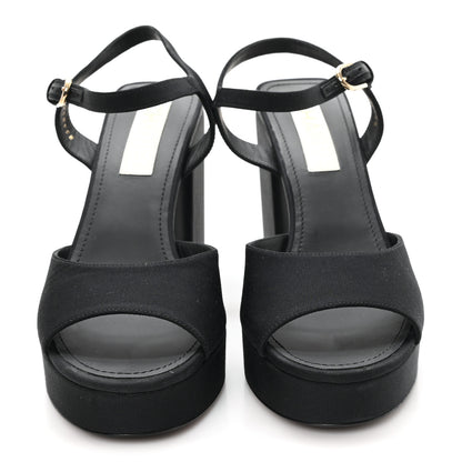 Chanel Grosgrain Platform Sandals 41 Black 3 of 9