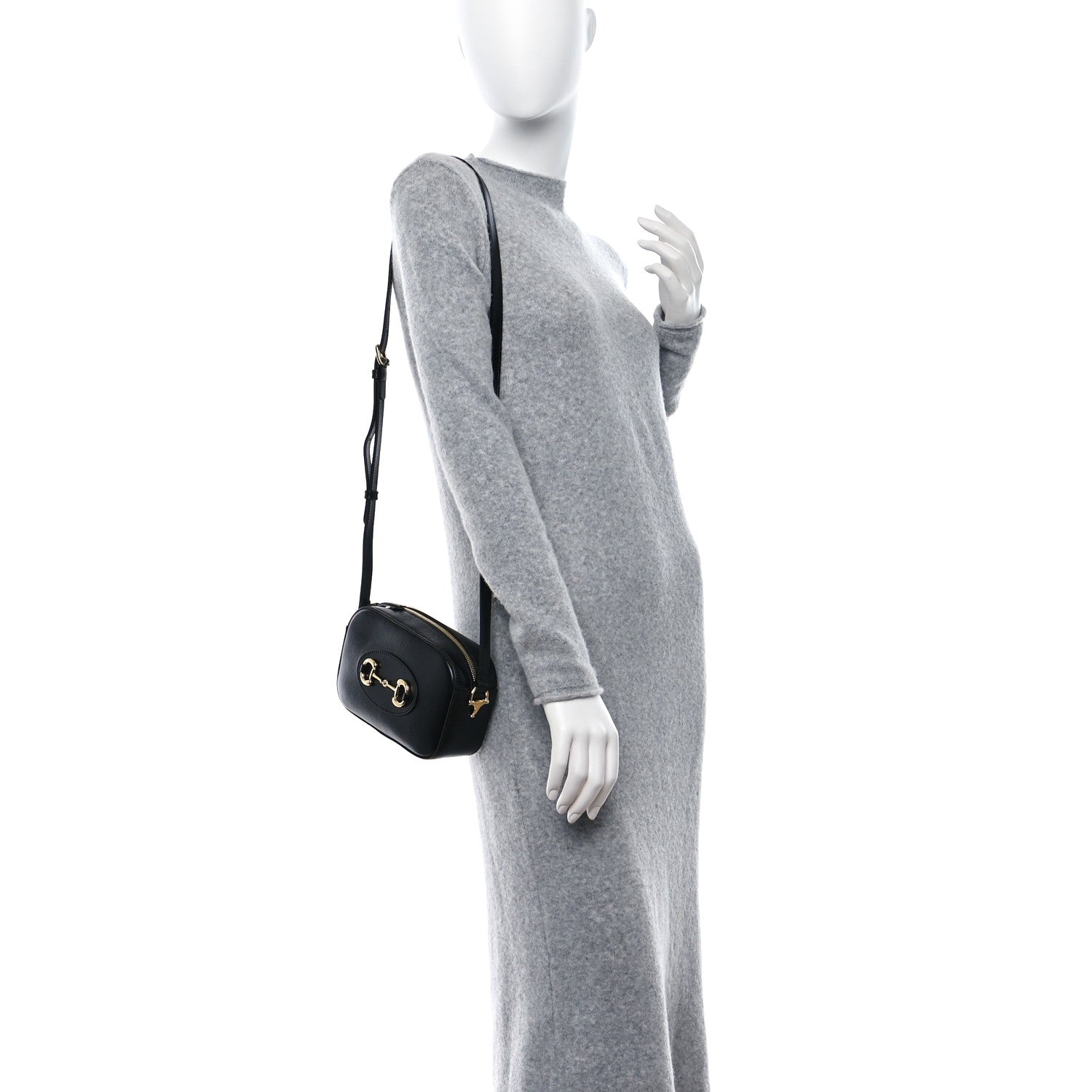 Gucci Calfskin Mini Horsebit 1955 Camera Shoulder Bag  Black 2 of 10