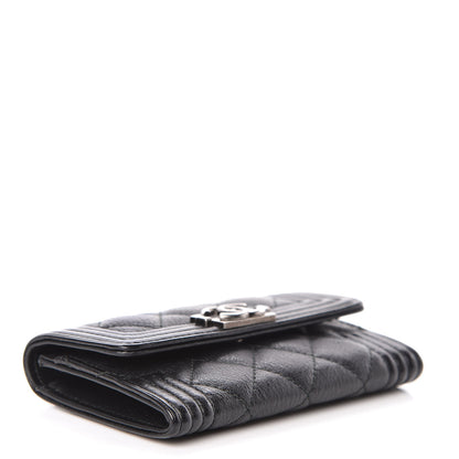 Chanel Calfskin Quilted Boy Flap Card Holder Black 4 of 9