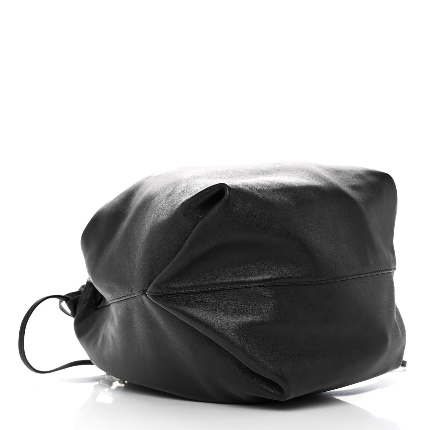 Lambskin Teddy Drawstring Bag Black