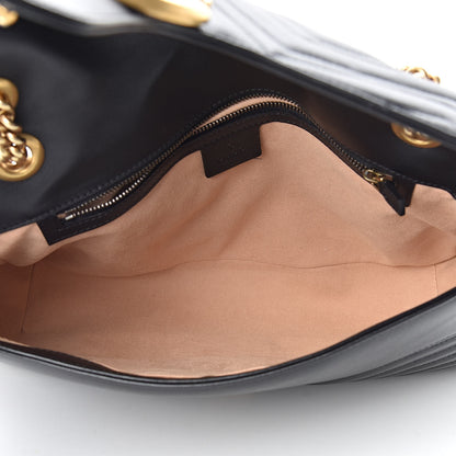 Gucci Calfskin Matelasse Medium GG Marmont Shoulder Bag Black 5 of 14
