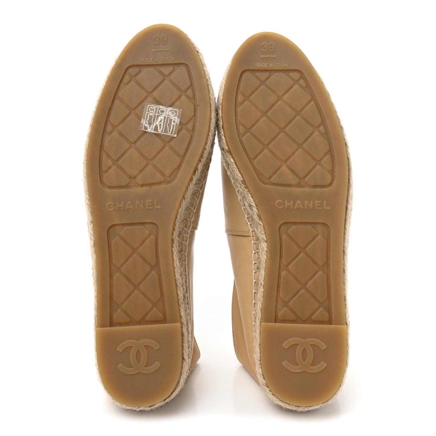 Lambskin CC Espadrilles 39 Beige Black