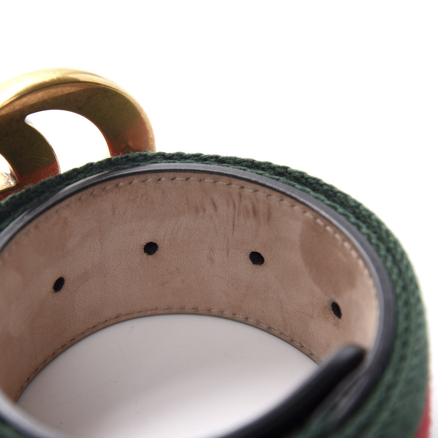 Nylon Calfskin Double G Web 40mm Belt 90 36 Green Red Black