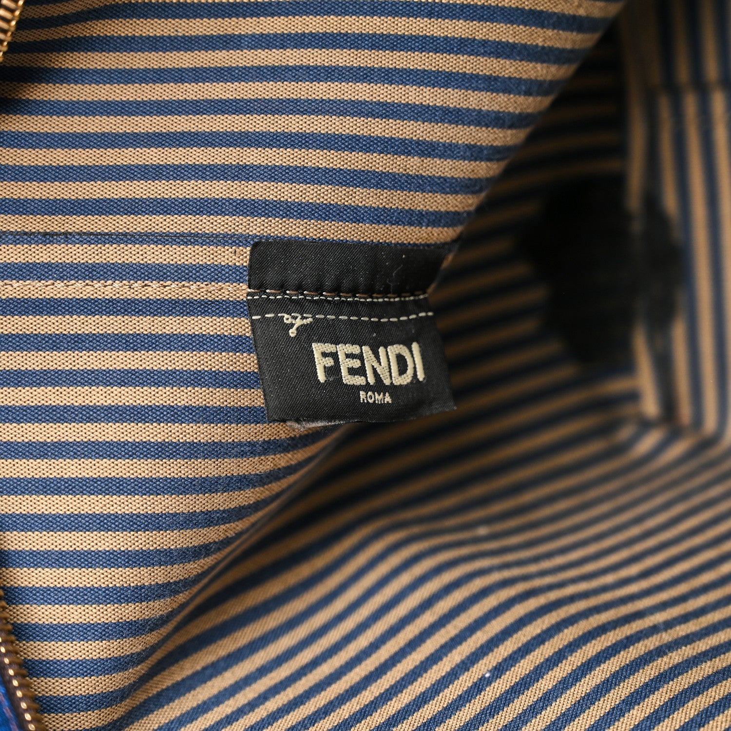 Fendi Zucca Spalmati Medium Roll Tote Tobacco Blue 8 of 18