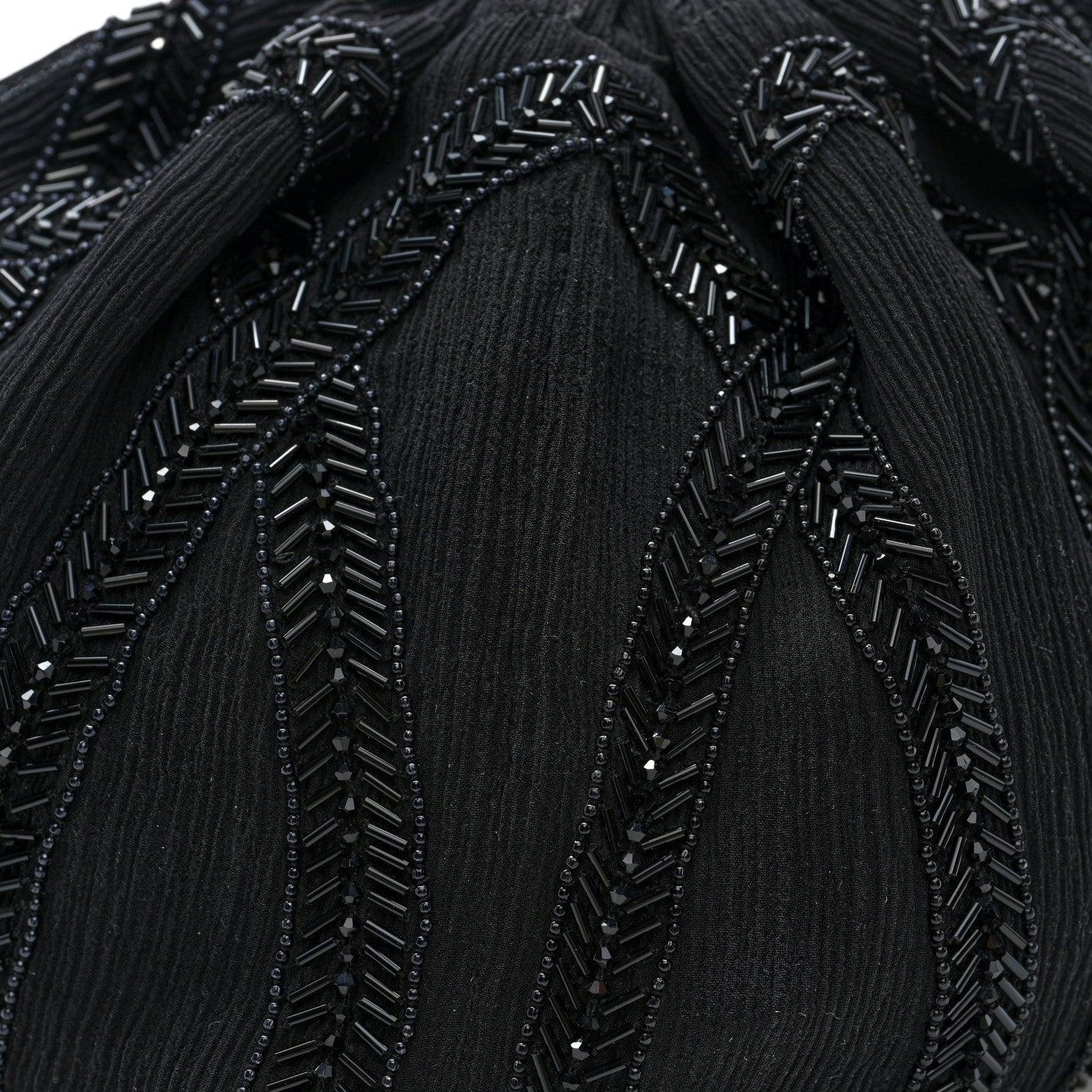 Saint Laurent Chiffon Silk Crepe Beaded Pochon Broderie Bag Black 10 of 16