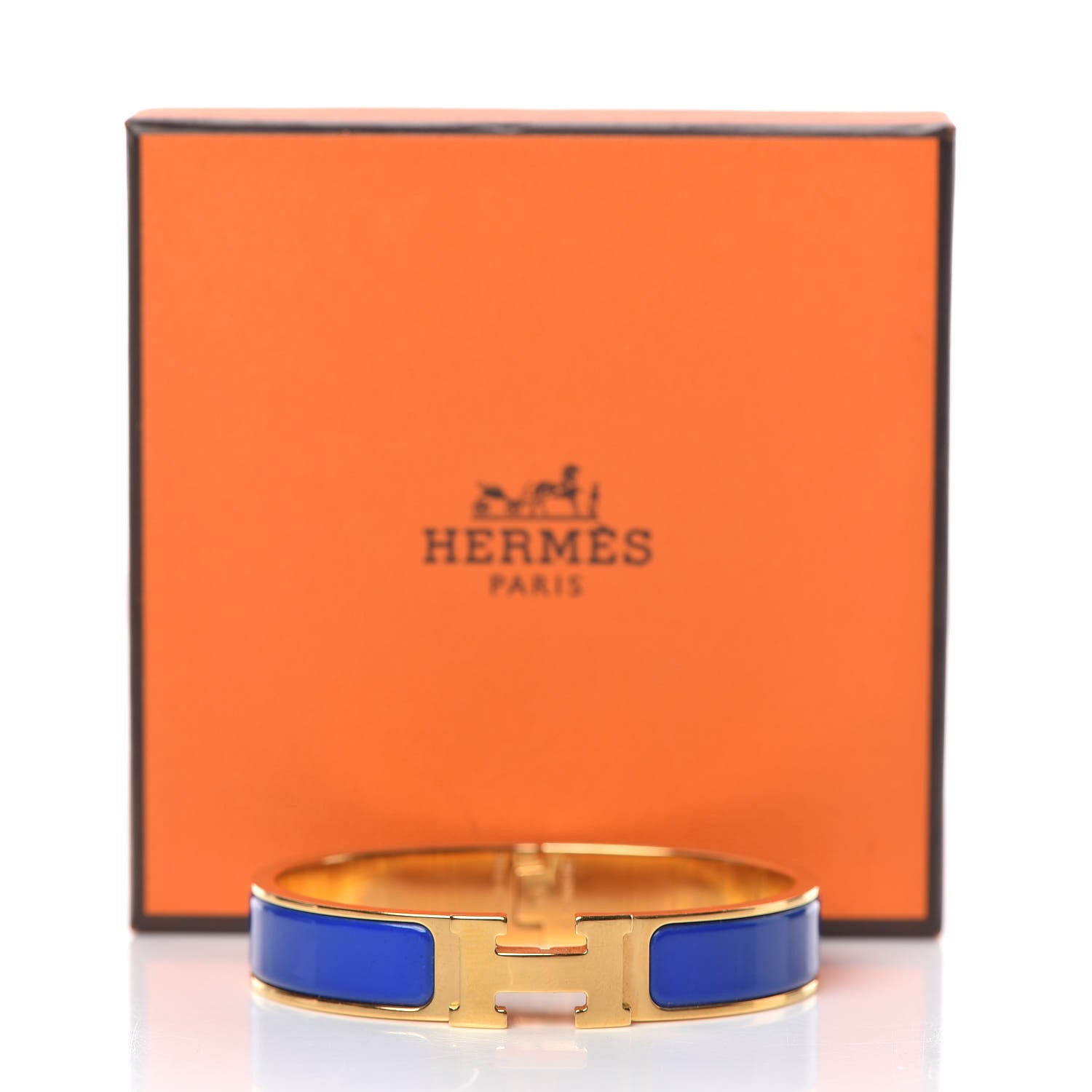 Hermes Narrow Enamel Clic Clac H Bracelet PM Bleu Royal 6 of 6