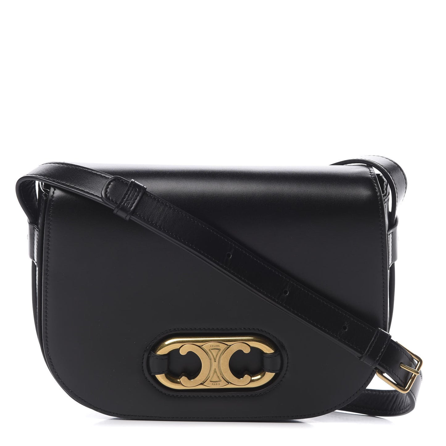 Shiny Calfskin Medium Maillon Triomphe Black