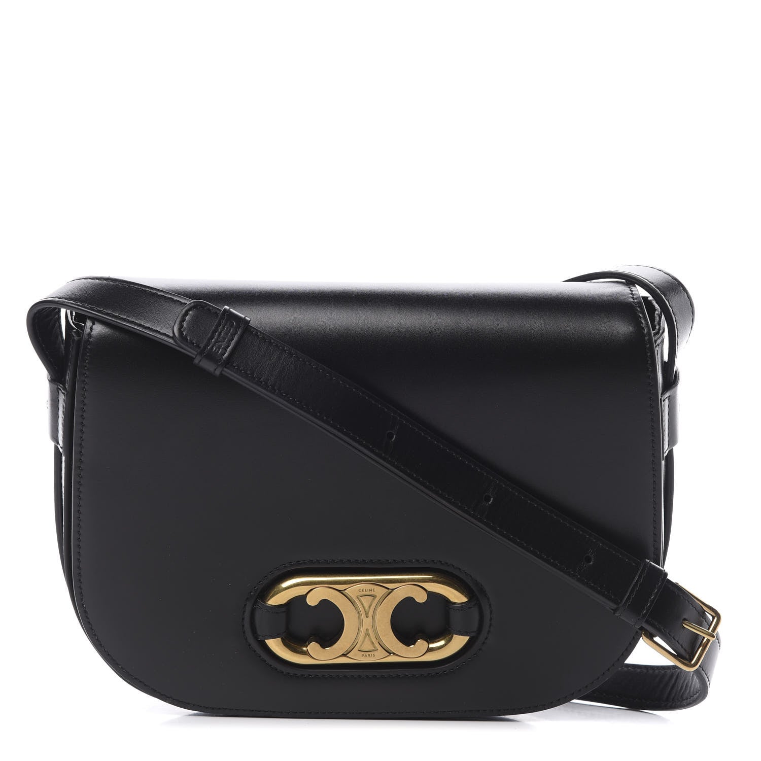 Celine Shiny Calfskin Medium Maillon Triomphe Black 1 of 14