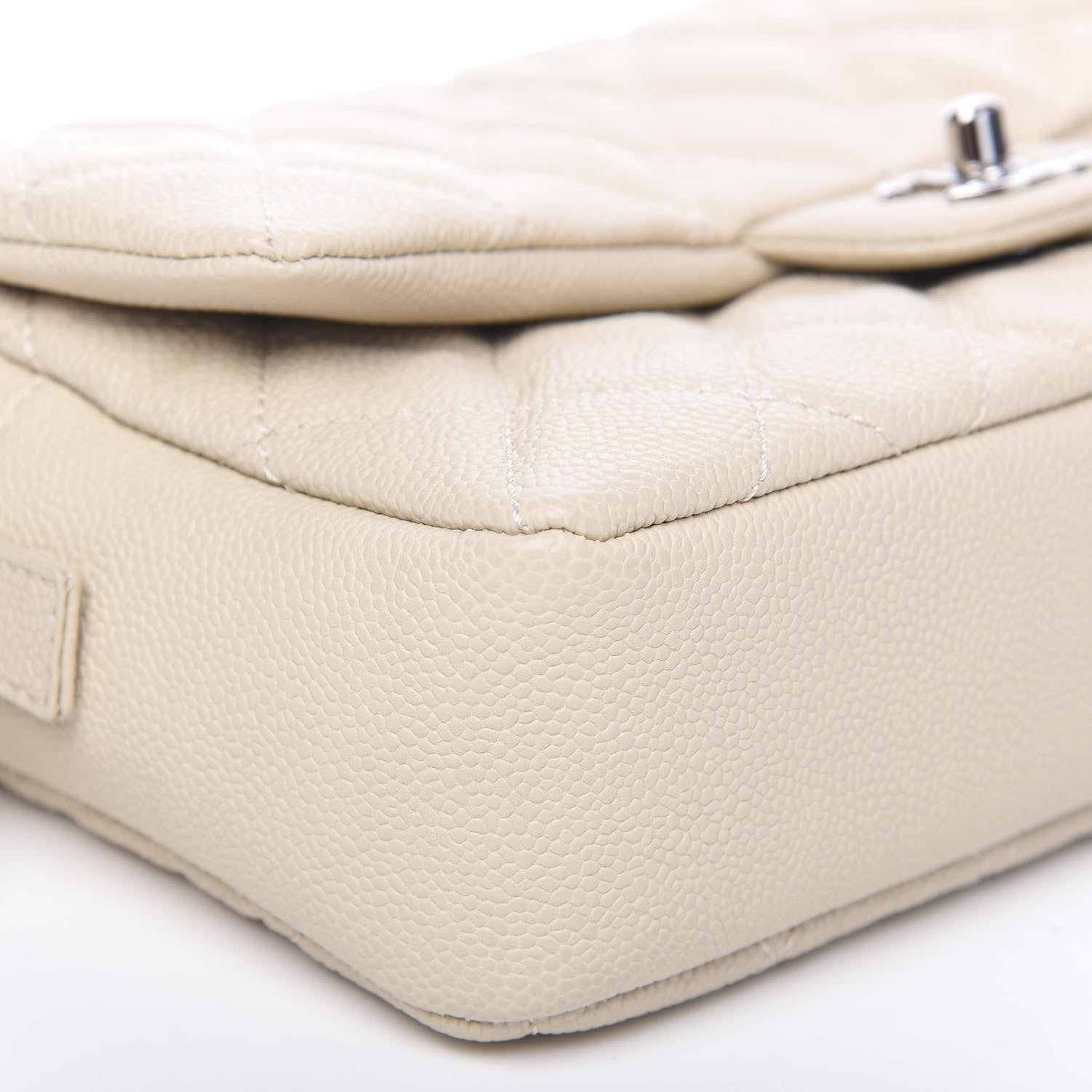 Chanel Caviar Quilted Medium Casual Journey Flap White 7 of 10