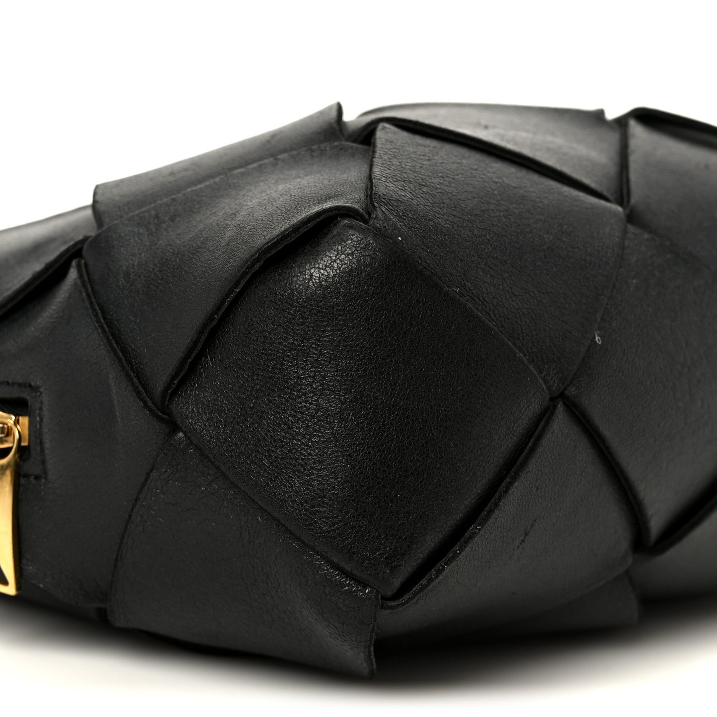 Lambskin Maxi Intreccio Small Cassette Camera Bag Black